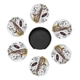 thumbnail image 5 of Sax Tunes Leather Coasters With Leather Holder Set Of 6 Round Coasters for Home and Kitchen Decor, 5 of 7