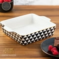 thumbnail image 2 of Thyme & Table 8" Square Ceramic Baker - Black & White Medallion, 2 of 5