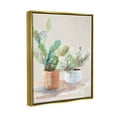 thumbnail image 3 of Stupell Industries Potted Cactus Plants Watercolor Painting Metallic Gold Floating Framed Canvas Print Wall Art, Design by Lanie Loreth, 3 of 6