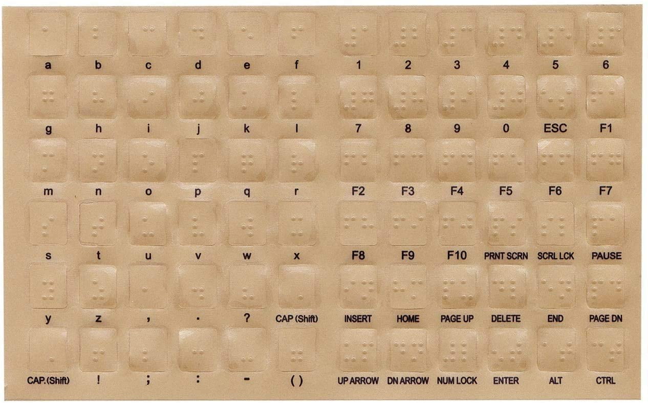Braille Keyboard Stickers for the Blind and Visually Impaired by