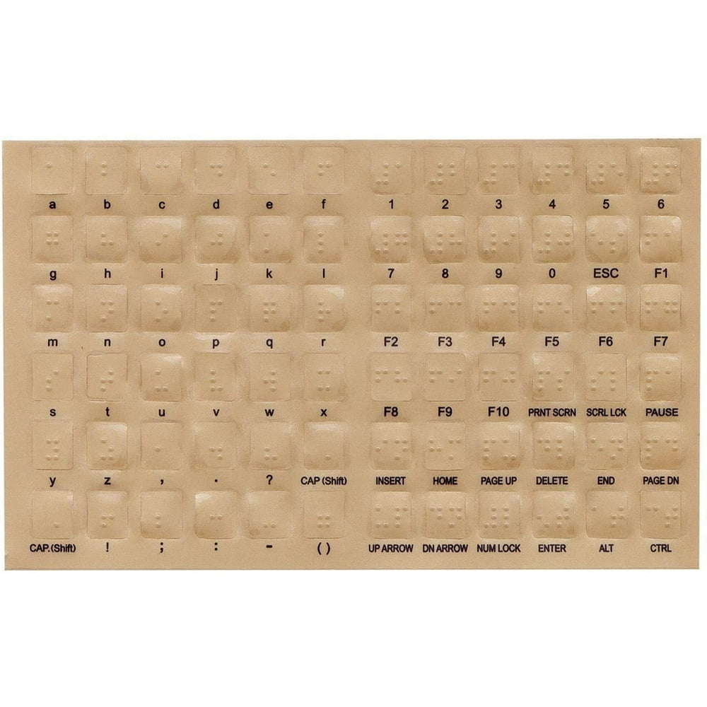 Braille Keyboard Stickers for the Blind and Visually Impaired by
