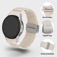 thumbnail image 2 of Magnetic Elastic Bands Compatible with Samsung Galaxy Watch 7/6/5/4/FE 40m 44mm/Galaxy Watch 6 Classic 43 47mm/Watch 5 Pro 45mm/Watch 4 Classic 42 46mm, 20mm One Click No Gap Stretchy Nylon Wristband, 2 of 9