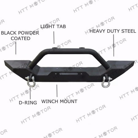 4runner Winch Bumper - HTTMT- 1986-2006 Jeep Wrangler TJ YJ Front Bumper Winch Plate D-Ring Rock Crawler Black