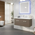 thumbnail image 3 of Eviva Orleans 38"W x 20"D Wenge Wall Mount Bathroom Vanity with White Porcelain Countertop and Integrated Sink, 3 of 11