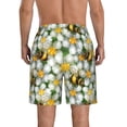 thumbnail image 3 of Bixox Men's Bees and Flower printing Casual Classic Fit Short Summer Beach Shorts, 3 of 6