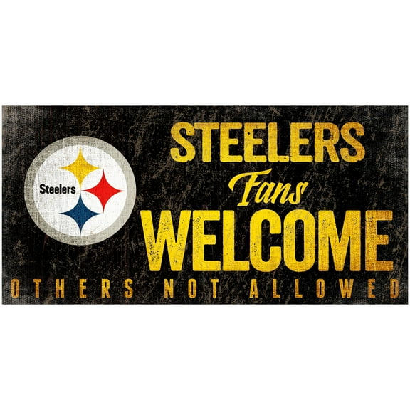 Pittsburgh Steelers 6" x 12" Fans Welcome Sign