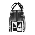 thumbnail image 4 of Black Geometry Dash Lunch Bag Portable Tote Bag Insulated Lunch Box Picnic Beach Office Insulated Bento Bag, 4 of 9