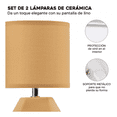 thumbnail image 4 of Set De 2 Lámparas De Buró Cerámica Estilo Minimalista 12.5 Estructura Café Pantalla Café, 4 of 5
