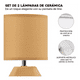 thumbnail image 4 of Set De 2 Lámparas De Buró Cerámica Estilo Minimalista 12.5 Estructura Café Pantalla Café, 4 of 5
