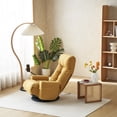 thumbnail image 3 of 360° Swivel Floor Gaming Chair, 5 Position Adjustable Folding Lounge Sofa Chair with Armrests & Phone Holder, Rotatable Lounge Chair for Home & Living Room Chaise Lounge Indoor for Adults, 3 of 10