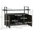 thumbnail image 3 of Outsunny PE Rattan Outdoor Bar Cart with Shelf & Cabinet, Mixed Brown, 3 of 10