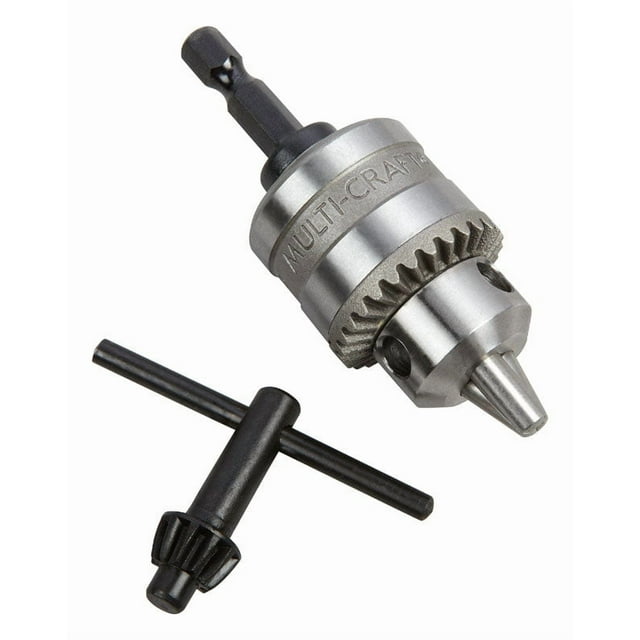 Taladro Chuck Jacobs con vástago plano de 1/4 de pulgada, 3 planos, 1 pieza