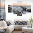 thumbnail image 1 of Rocky Beach with White Waters - Modern Seashore Canvas Art, 1 of 3