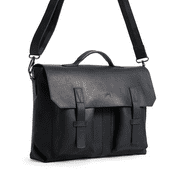 VELEZ Black Top Grain Leather Vintage Laptop Bags for Men Briefcase Messenger Bag Sleeve Case
