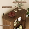 thumbnail image 5 of Sideboard Buffet Cabinet with Sliding Door, 31.5" Wide Fluted Modern Accent Storage Cabinet with Adjustable Shelves, Wood Coffee Bar Buffet Console Table for Kitchen, Dining Room, Living Room, Walnut, 5 of 8