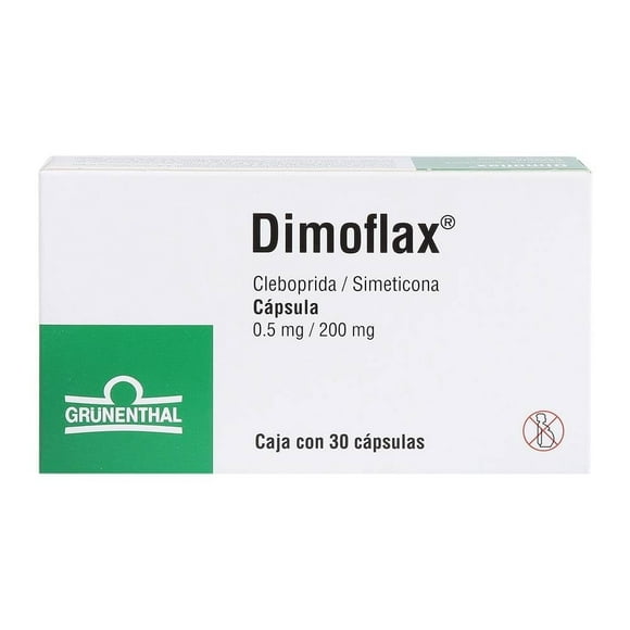 Dimoflax Clepoprida 0.5 mg, Simeticona 200 mg 30 cápsulas