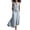Blue, variant on Women's Two Piece Skirt Set, Sleeveless V-Neck Tank Top and Split Maxi Skirt with Pockets, Casual Summer Flowy Outfit, Elegant Suit for Travel Daily Wear Black L