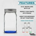 thumbnail image 2 of Small Mason Jars with Lids Set 8 oz. Set of 10, Bulk Pack - Glass Jars for Overnight Oats, Candies, Fruits, Pickles, Spices, Beverages - Blue, 2 of 5