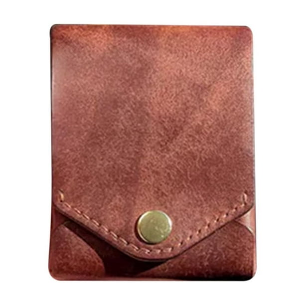 Fiudx Cartera de Cuero, Diseño Compacto y Multifuncional, Material de Cuero Duradero, Delgada y Portátil, Billetera de Bolsillo Frontal, Esencial de Viaje, Regalo para Hombres y Mujeres Modernos, Paq