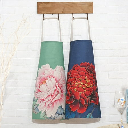 

Jians Fashion Peony Flower Letter Printed Kitchen Cooking Apron Anti-dust Waist Cloth