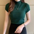 thumbnail image 4 of Blusa informal De punto para Mujer, Top De Moda, color liso, cuello alto, 8622, 4 of 4