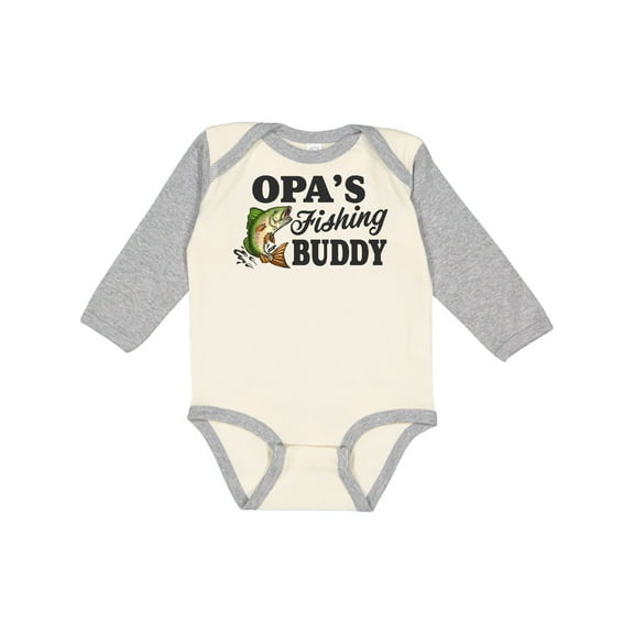 Inktastic Opa's Fishing Buddy Boys Long Sleeve Baby Bodysuit