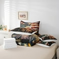 thumbnail image 5 of American Flag Full Size Comforter Set 7 Pcs,Eagle Bird Bed in a Bag Bedroom,Firework Wildlife Wild Animals Sheet Set,Red Blue Striped Stars Down Comforter Soft Warm, 5 of 5