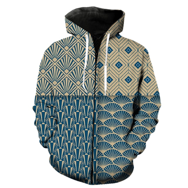 Sudadera con capucha y cremallera con estampado abstracto para hombre, estilo hip hop, de gran tamaño, divertida, unisex, ropa de calle, gran oferta, primavera 2024, con estampado 3D genial.