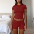 thumbnail image 5 of ShomPort Womens Matching Clothing Set Summer Lounge Workout Slim Tops and Shorts Activewear Two Piece Outfits, 5 of 6