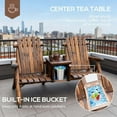 thumbnail image 4 of Patio Furniture Double Adirondack Chair Loveseat,Double Wooden Adirondack Chair with Ice Bucket,Outdoor Loveseat with High Backrest,Patio Chairs, 4 of 7