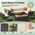 thumbnail image 4 of Homall 13 Pieces Rattan Patio Furniture Conversation Set with 43" Gas Propane 50000 BTU Fire Pit Table Outdoor Sectional Sofa for Backyard,Beige, 4 of 10