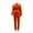 Orange, variant on Fashion Womens 2 Piece Outfits Casual Solid Color Workwear Jacket Short Top Leggings Pants Commuting Two-piece Set,Black