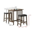 thumbnail image 3 of Coaster Oleander 3-piece Wood Counter Height Set Nut Brown and Black, 3 of 3