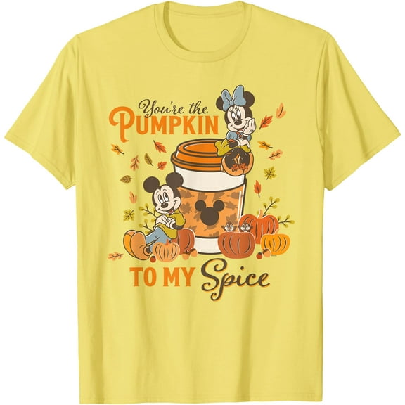 Mickey & Minnie You're The Pumpkin to My Spice Fall DTG Print Unisex T-Shirt