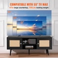 thumbnail image 3 of VEVOR Rattan TV Stand for 55" TV Entertainment Center with Rattan Door Black, 3 of 9