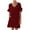 Wine, variant on Women Casual Summer Dresses Dress Sweet Cute V-Neck Dress Pocket Short Sleevele Ruffle Dress