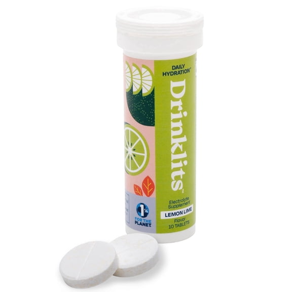 Lemon Lime Electrolyte Tablets for Hydration | Great Taste - Natural Flavor - 0g Sugar | Single Tube (10 Tablets/Servings)