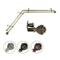 thumbnail image 1 of 3/4" Dia Adjustable Corner Window Double Curtain Rod 120 to 170" (each side) in Antique Brass with Ingo Finials,(4789-994-CR), 1 of 4