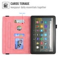 thumbnail image 3 of Dteck Folio Case For Amazon Kindle Fire HD 8 (10th Generation) / HD 8 Plus 2020 Tablet, Muilt-angle Viewing Stand Embossed PU Leather Folio Flip Case with Built-in Card Slots, Pink, 3 of 6