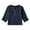 Navy, variant on Kndvns Linen Shirts For Girl 3/4 Sleeve V Neck Blouses Buttons Loose Fit T Shirts Solid Color Summer Holiday Tops Daily Navy 9-10 Years