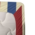 thumbnail image 3 of Ambesonne Nostalgic Fitted & Top Sheet Set with Sham, Vintage Circus Star, Beige Red Blue, 3 of 4
