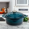thumbnail image 4 of Lexi Home 2.8-Qt Enameled Cast Iron Dutch Oven with Lid & Loop Handle, Blue, 4 of 10