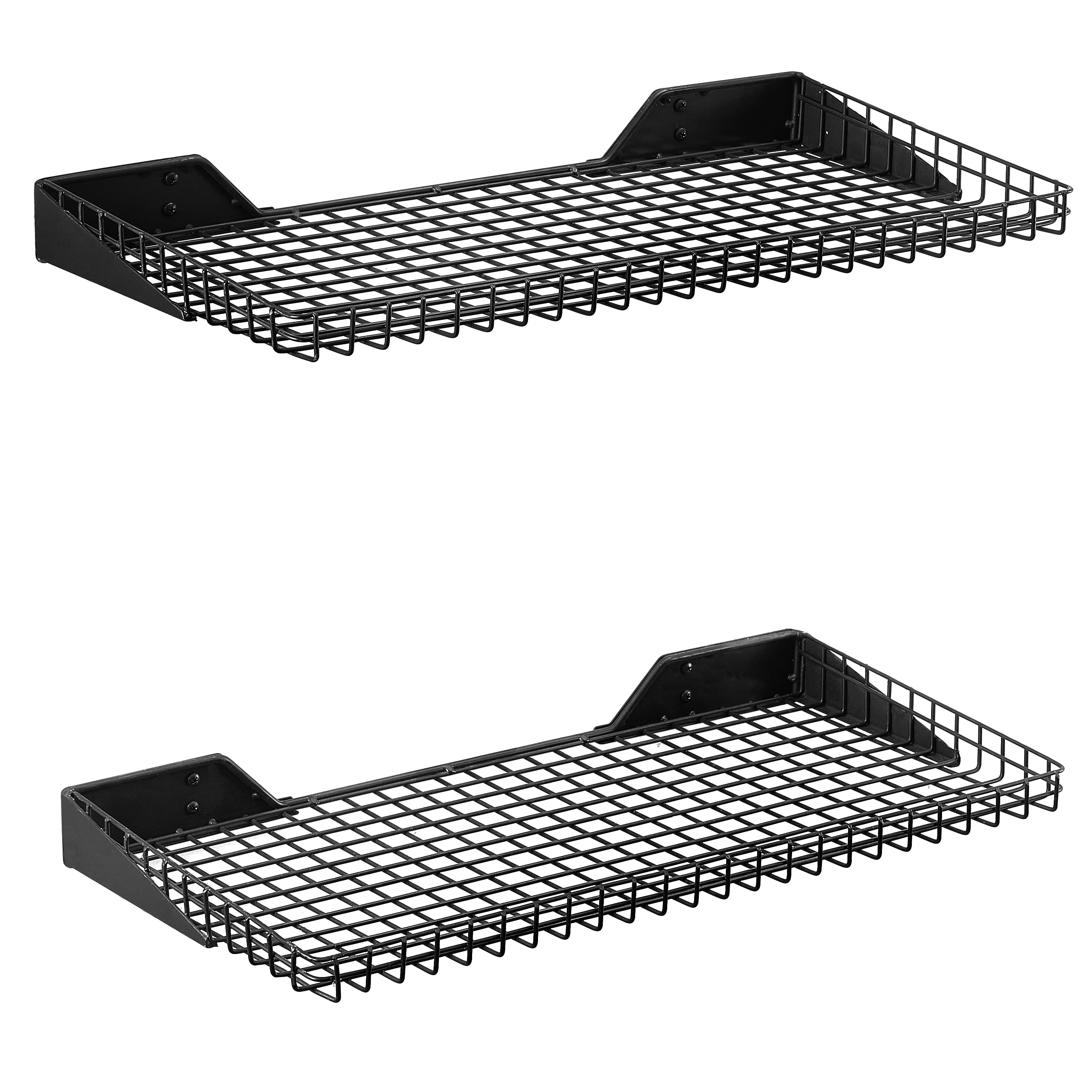 LUGO 24"x12" Garage Wall Shelves, 2 Pack, Black
