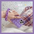 thumbnail image 5 of 3D Hearts Case Compatible with iPhone 11, Cute Design Soft Protective Case Protective Cover for Girls Women (Purple with Straps, iPhone 11), 5 of 14