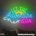 thumbnail image 3 of Handmadetneonsign Let The Adventure Begin Neon Sign, Traveling Mode Led Light, Airplane Wall Art Decor 69203, 3 of 5