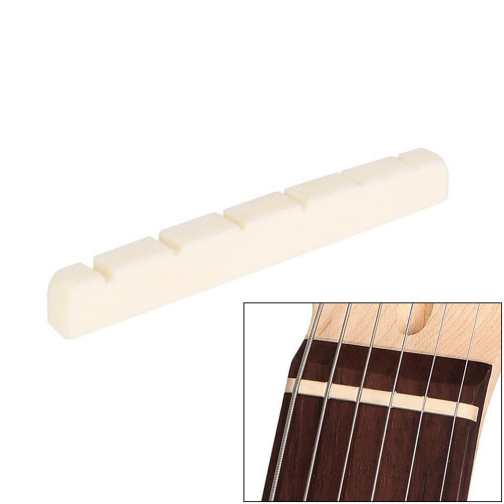 SHENMO (2 Pieces)44mm Nut Type LP Guitar Bone Notched Flat Base Nut for Epiphone USA Electric Guitar