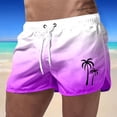 thumbnail image 3 of Kcolen Swim Trunks Men 5 Inch,Mens Swim Trunks Gradient Board Shorts Lightweight Mens Bathing Suit Summer Quick Dry Beach Men Swim Brief,Light Purple, 3 of 5