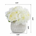thumbnail image 4 of Enova Home Mixed Artificial Silk Hydrangea and Roses Faux Flowers Arrangement in Ceramic Pot for Home Office Wedding Decoration (Cream), 4 of 4
