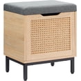 thumbnail image 1 of Ourlova Shoe Storage Bench, Entryway Bench with Sorage Box, 2 in 1 Shoe Bench Set, Metal and Wood Shoe Rack Organizer Shelf with Cushion for Entryway, Bedroom, Hallway, 1 of 6