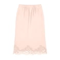 thumbnail image 4 of Skirts for Women Elegant Satin Skirt with Lace Trim Detail Flowy Midi Length Party Wear Casual Women Midi Skirt RD2 S, 4 of 4
